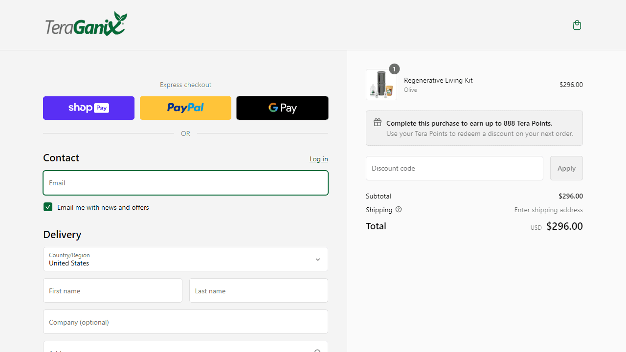 How to apply TeraGanix coupon code